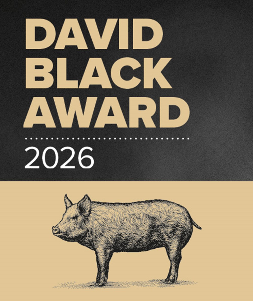 David Black Award 2026 promo graphic in black and gold.